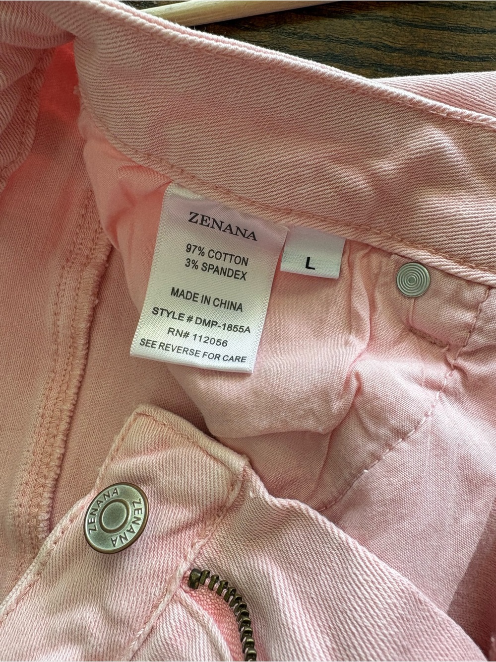 Zenana Wide Leg Raw Hem Dusty Pink Jeans Large Girly High Waist Measures 30x29 - Picture 9 of 14